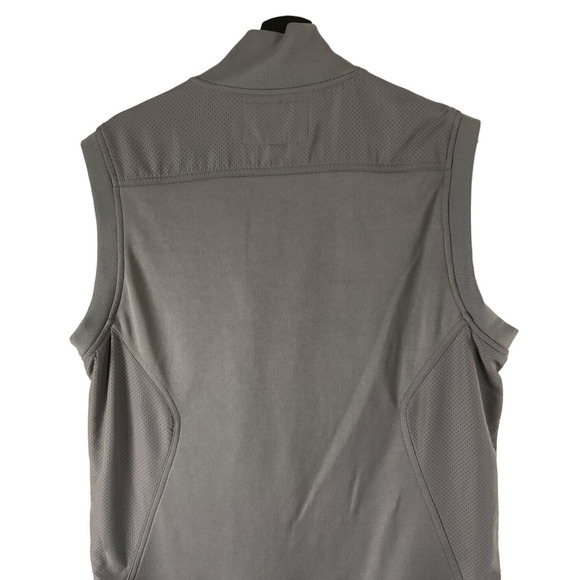 Guess Mens Large Gray Utility Vest Zip Front Two Zipper Pockets Two Open Pockets - Picture 10 of 11
